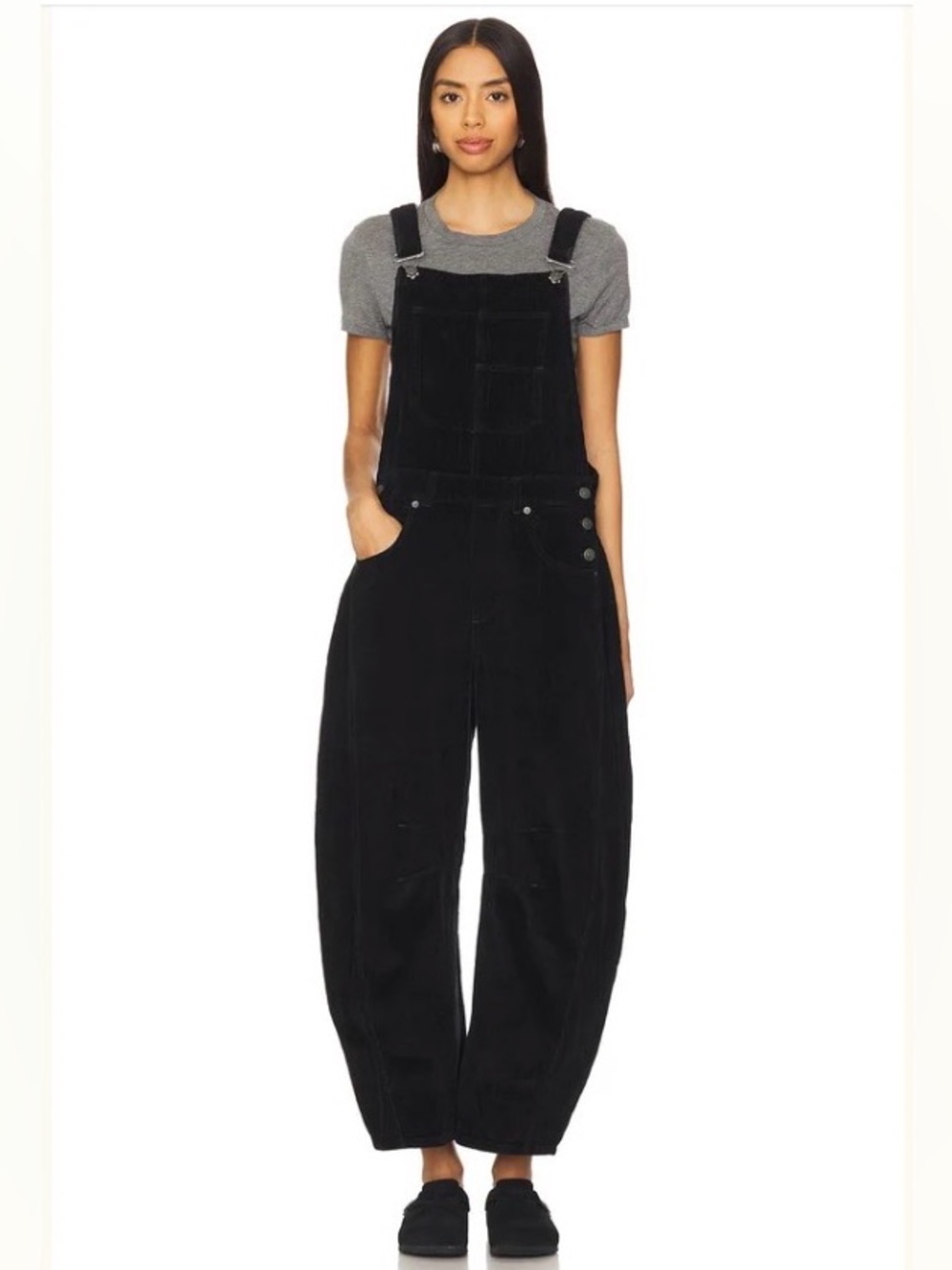 We The Free Black Corduroy Women's Overalls